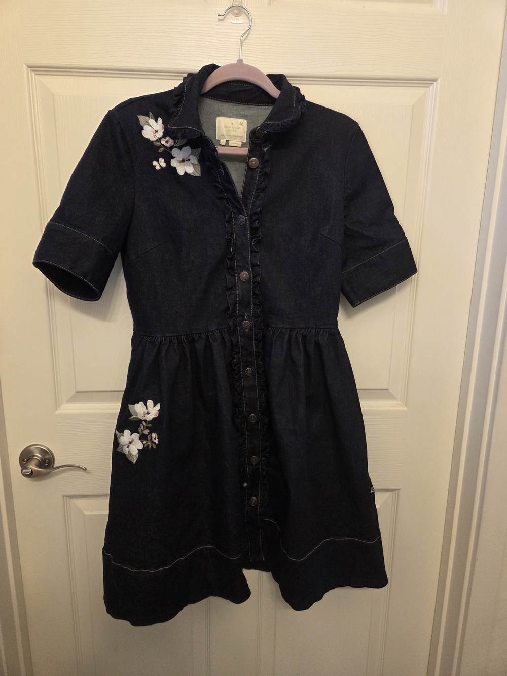Kate Spade Floral Embroidered Denim Dress